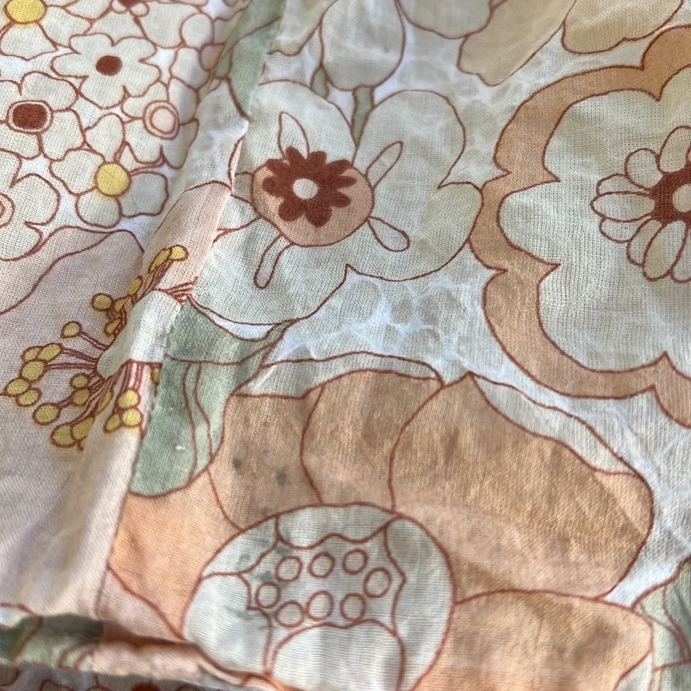 Chloe peach floral ruffle dress